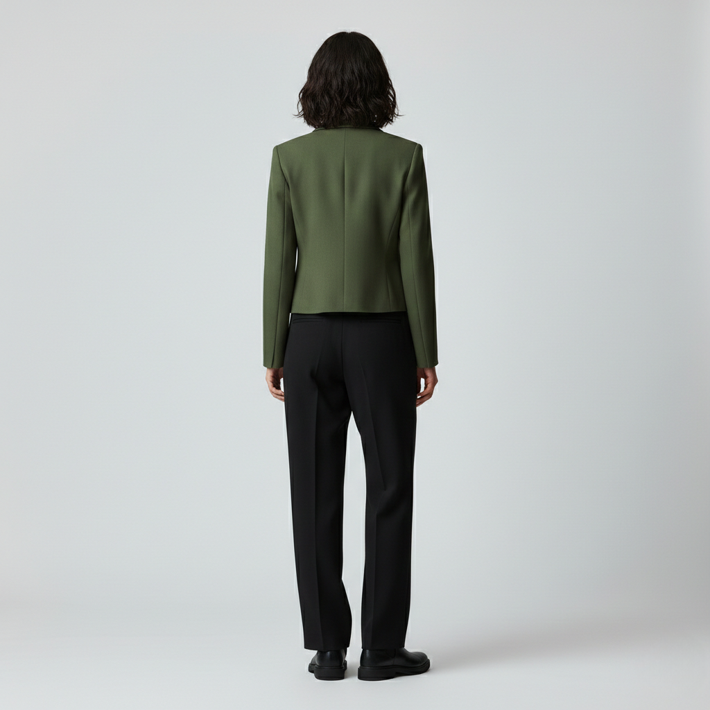 Blazer à coupe courte à coupe tailleur pour femme