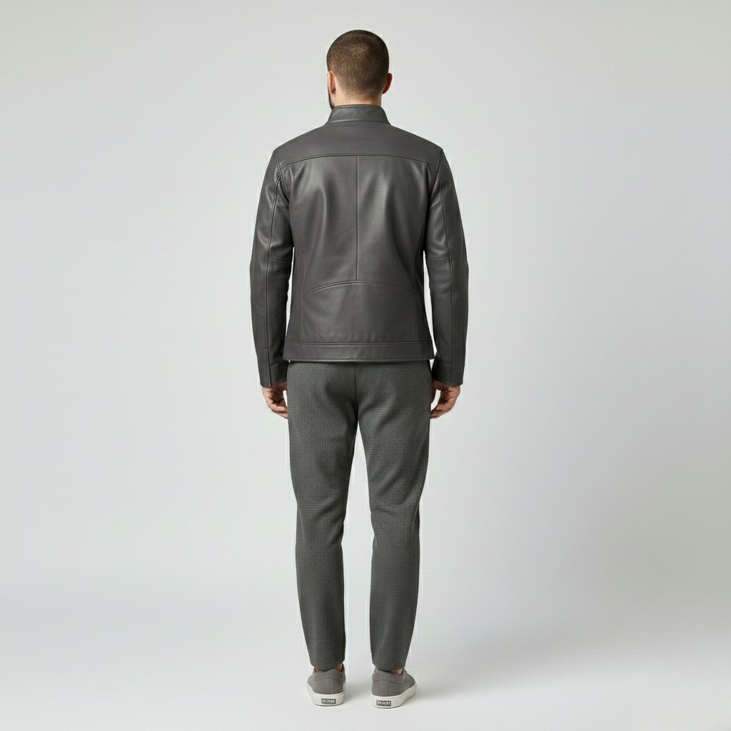 Veste style cuir style utilitaire pour homme
