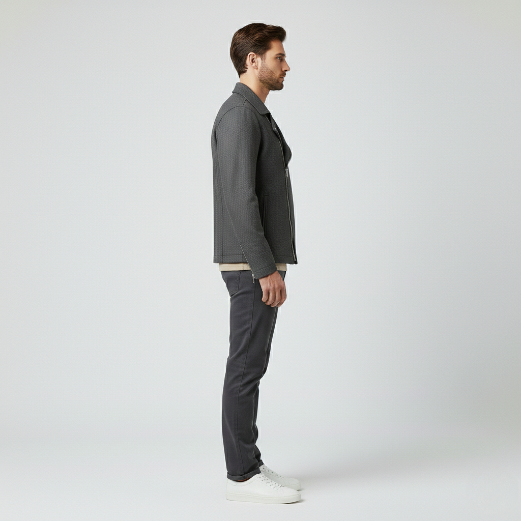 Veste à détail asymétrique à fermeture zippée pour homme