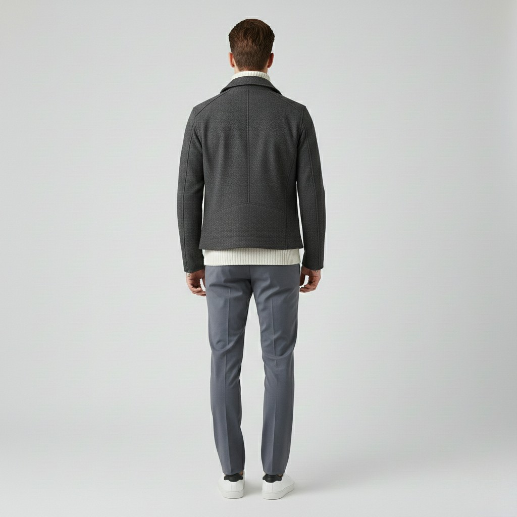 Veste aspect suédé style motard pour homme