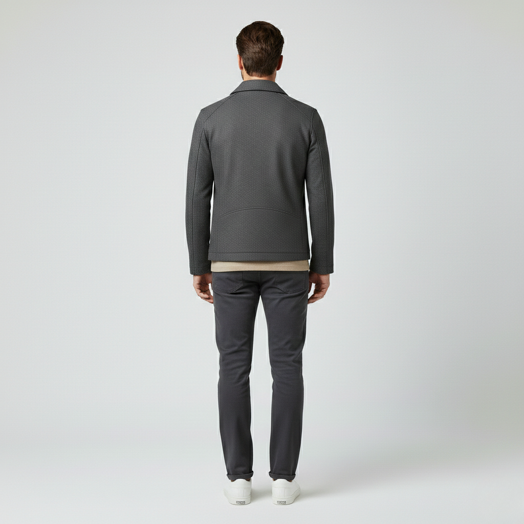 Veste à détail asymétrique à fermeture zippée pour homme