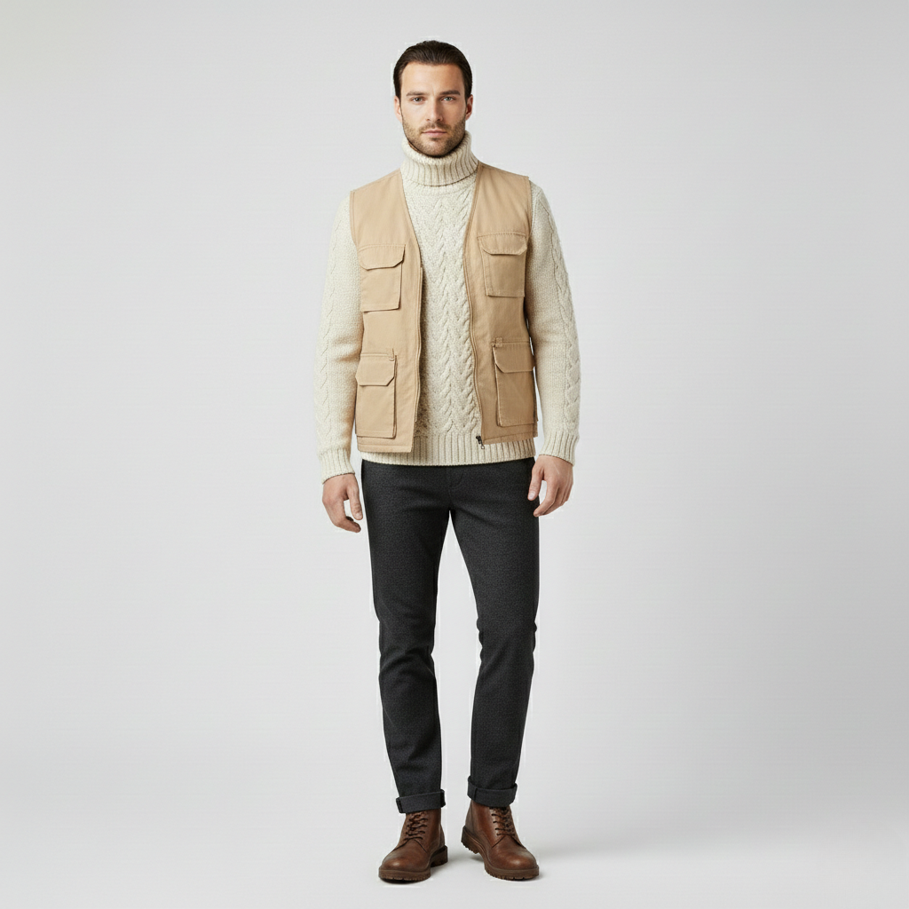 Gilet sans manches style utilitaire pour homme