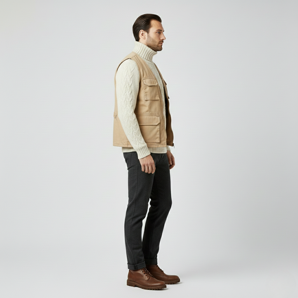 Gilet sans manches style utilitaire pour homme