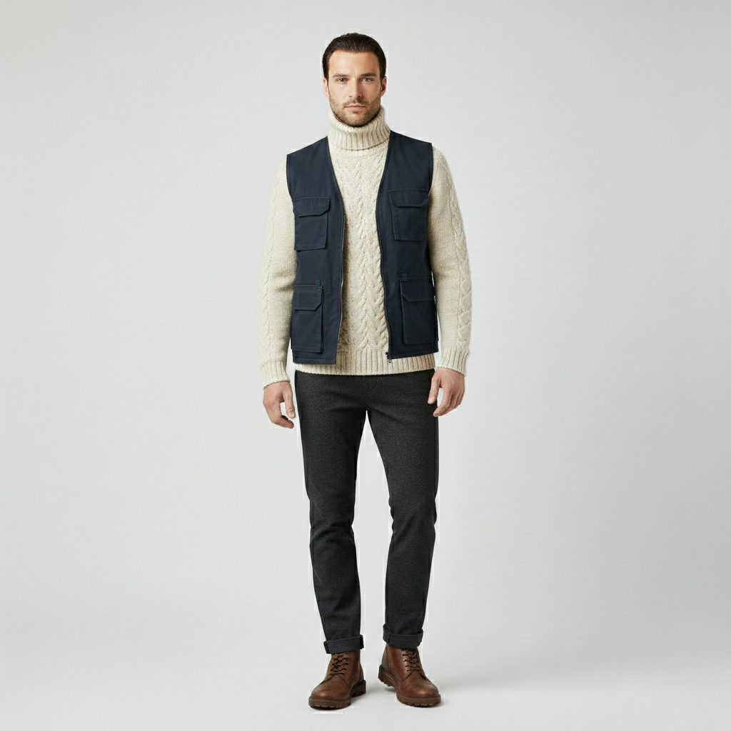 Gilet sans manches style utilitaire pour homme