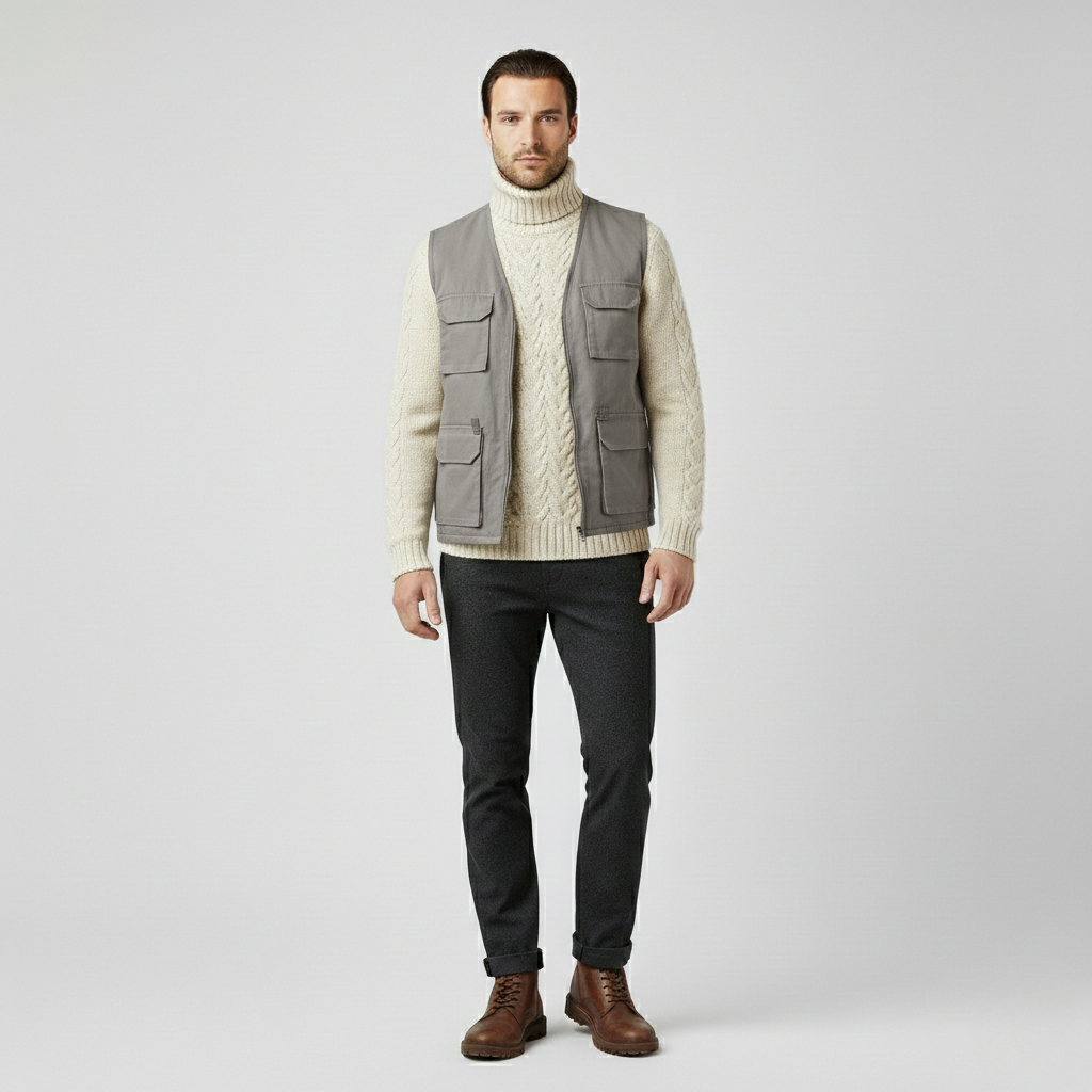 Gilet sans manches style utilitaire pour homme