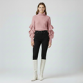 Pull à volants en maille pour femme