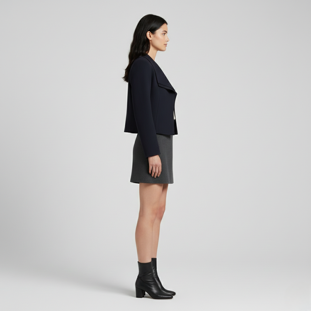Blazer à coupe courte à coupe tailleur pour femme