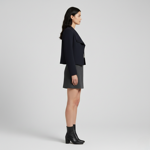 Blazer à coupe courte à coupe tailleur pour femme