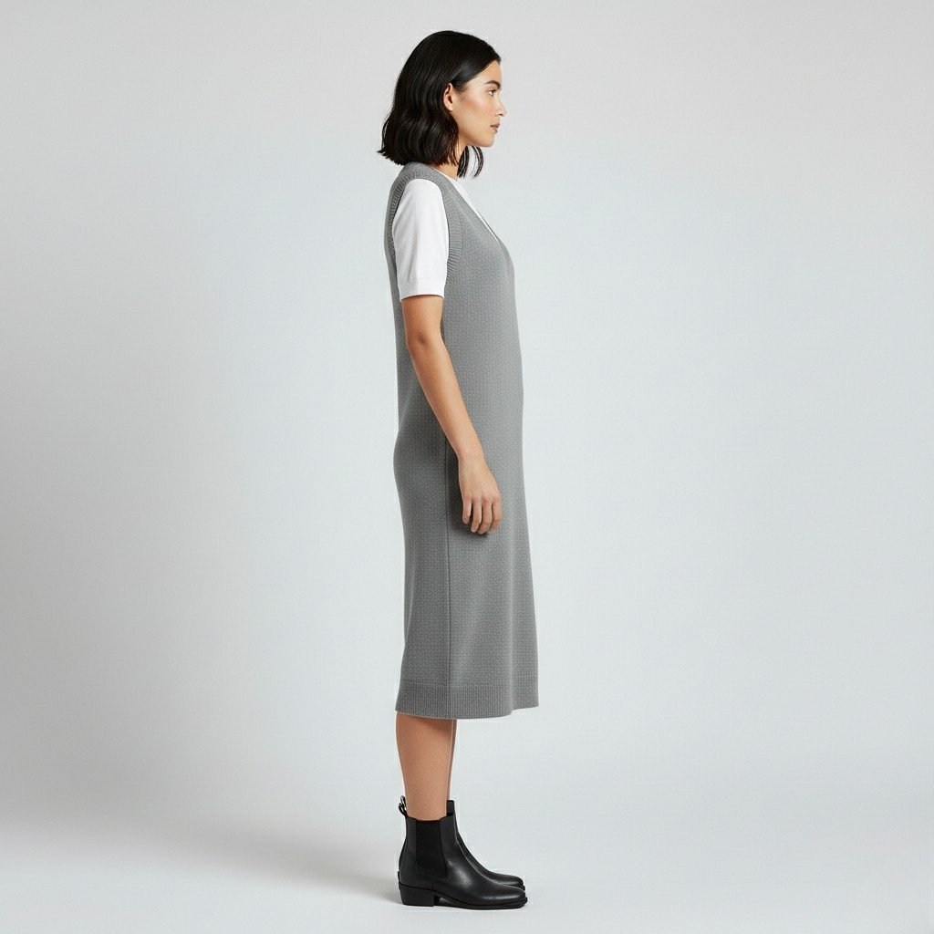 Robe sans manches en maille pour femme