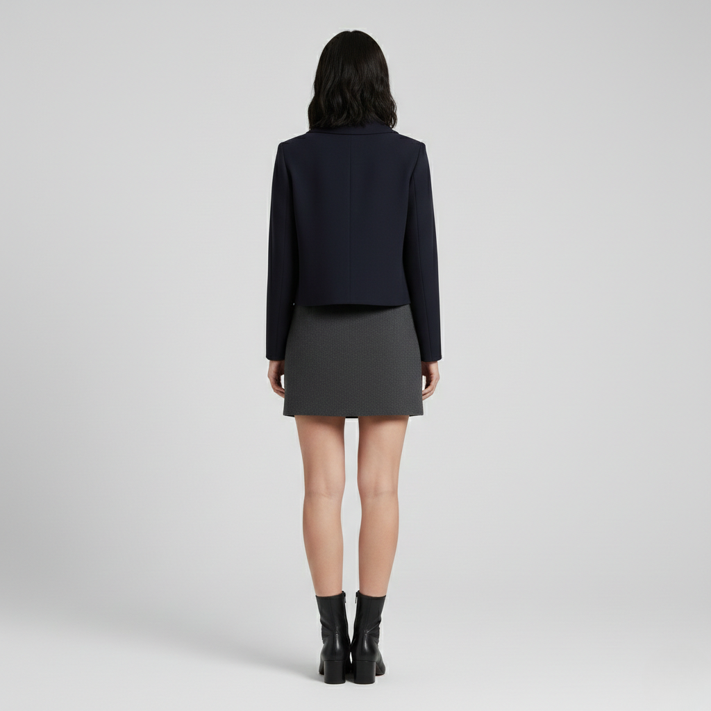 Blazer à coupe courte à coupe tailleur pour femme