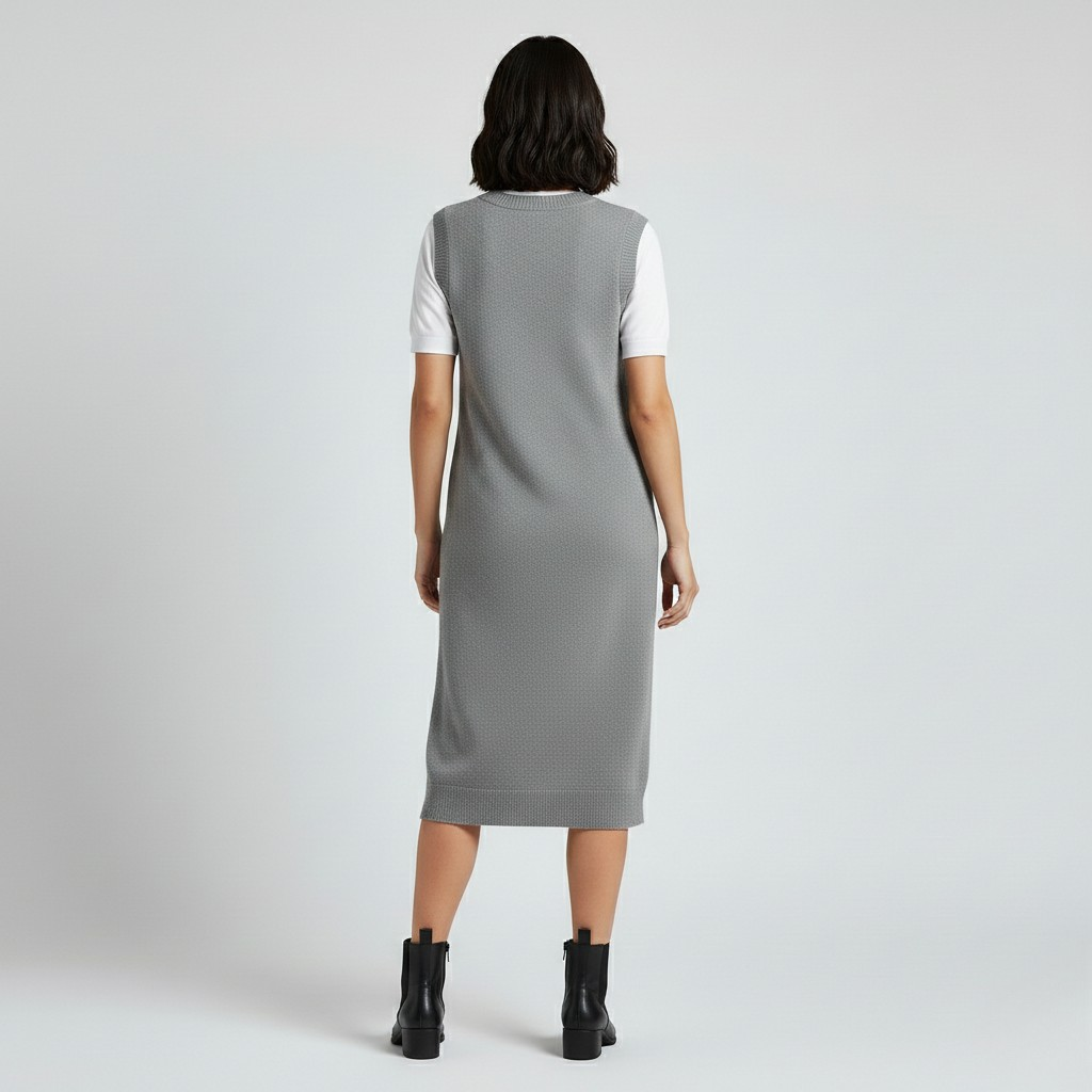 Robe sans manches en maille pour femme