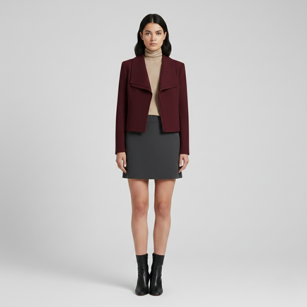 Blazer à coupe courte à coupe tailleur pour femme