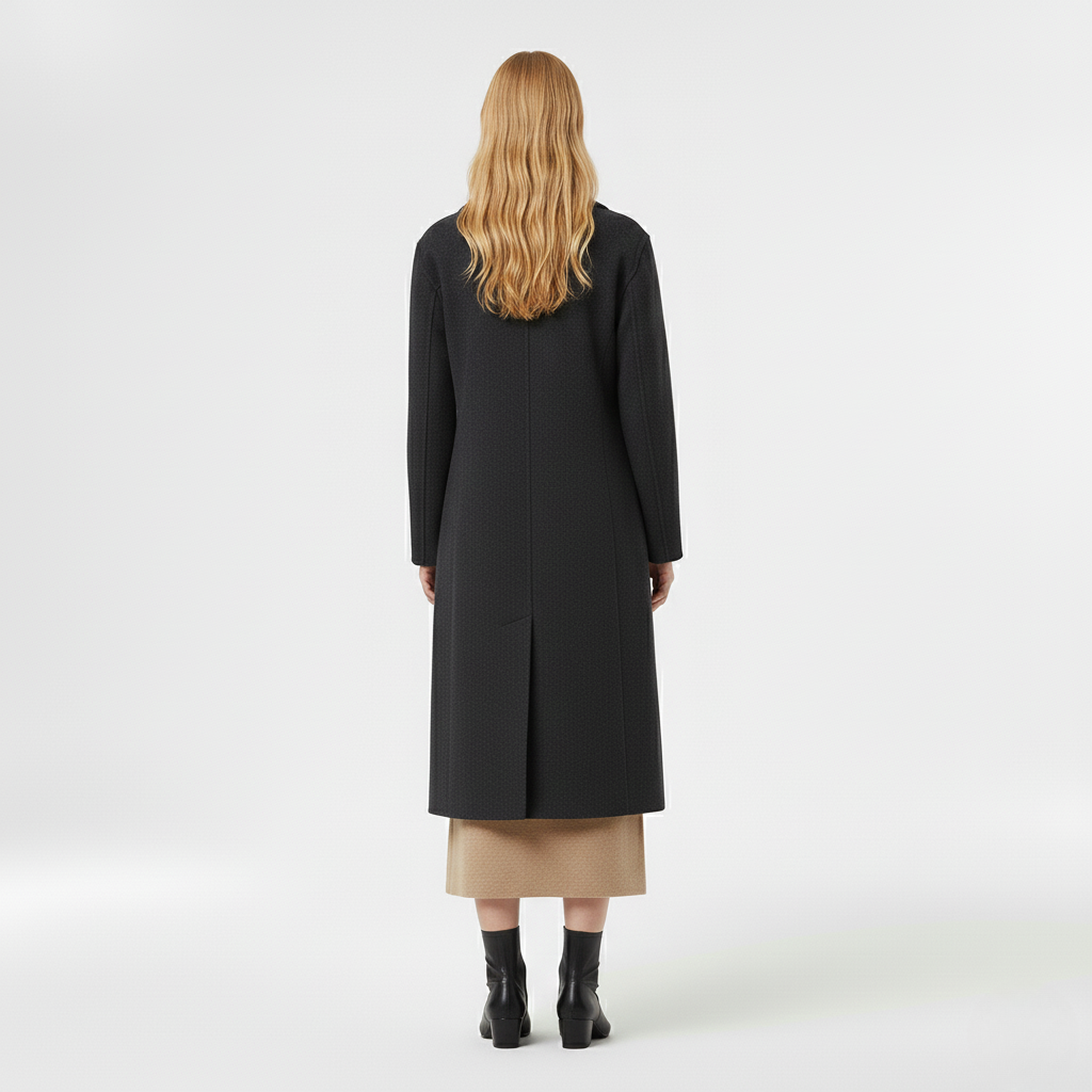 Manteau à coupe longue à coupe tailleur pour femme
