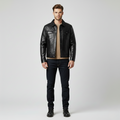 Veste à relief crocodile style cuir pour homme