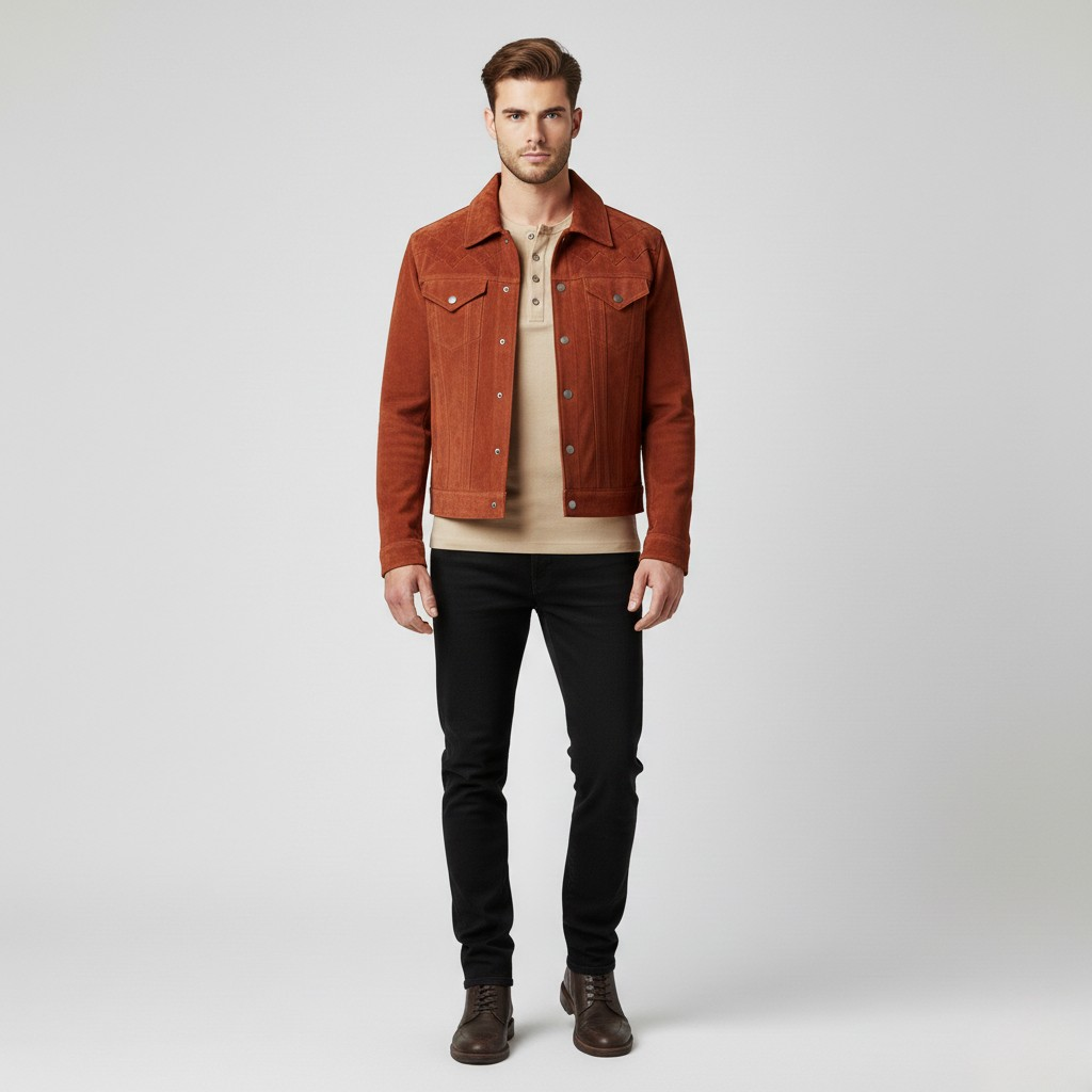 Veste aspect suédé pour homme