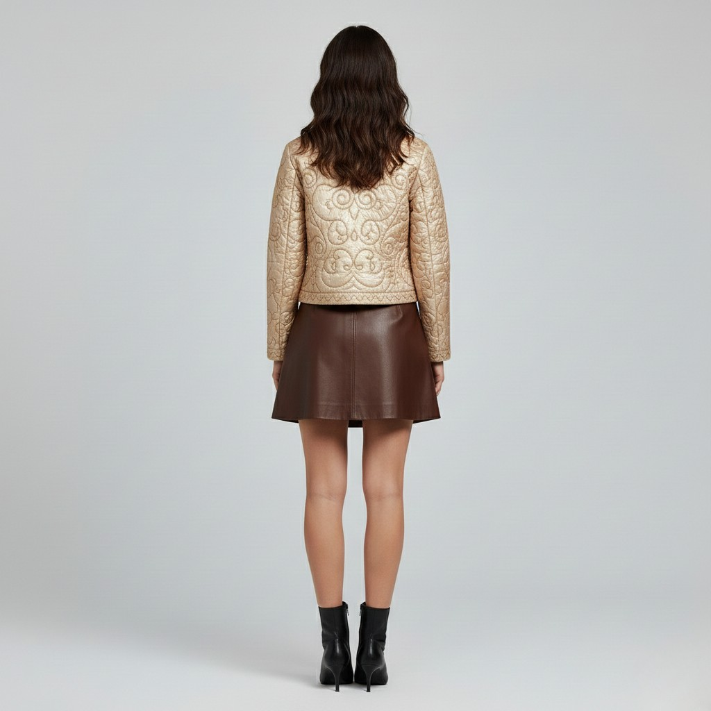 Veste à matelassage à coupe courte pour femme