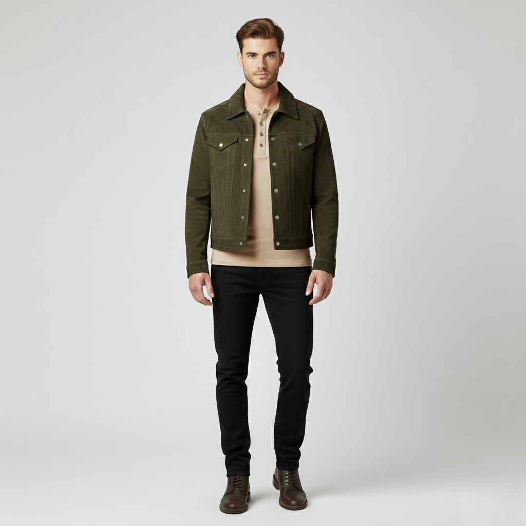 Veste aspect suédé pour homme