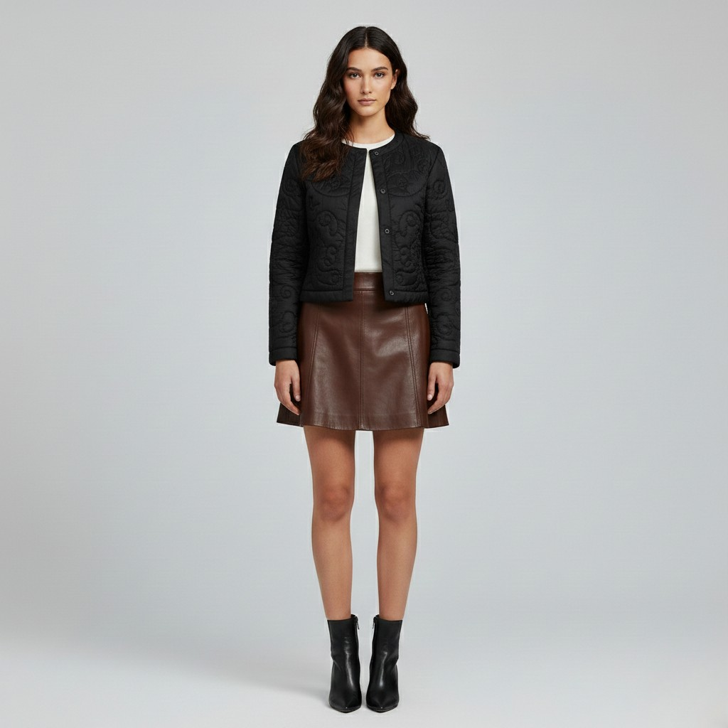 Veste à matelassage à coupe courte pour femme