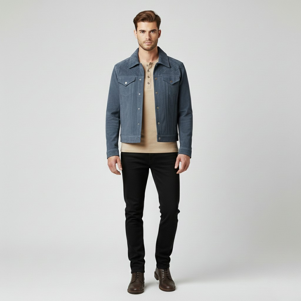Veste aspect suédé pour homme