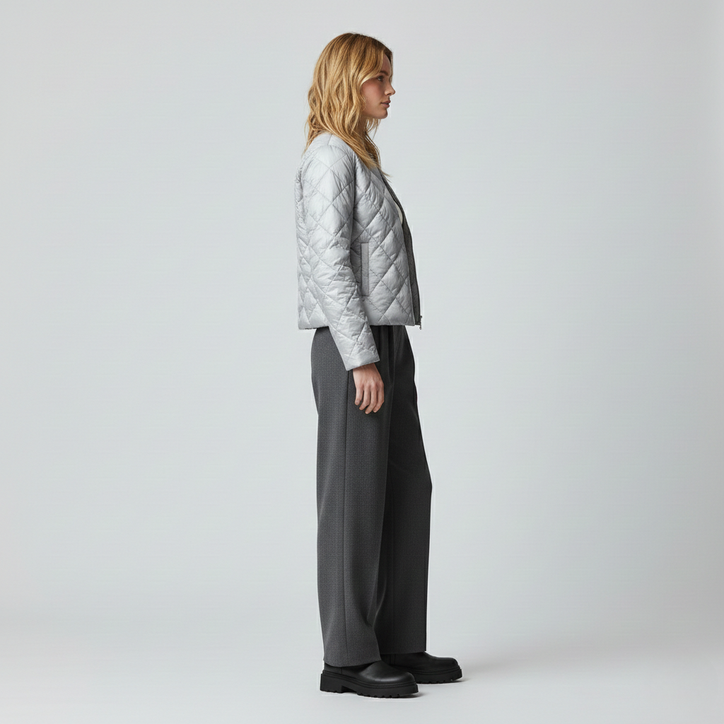 Veste à matelassage à coupe courte pour femme