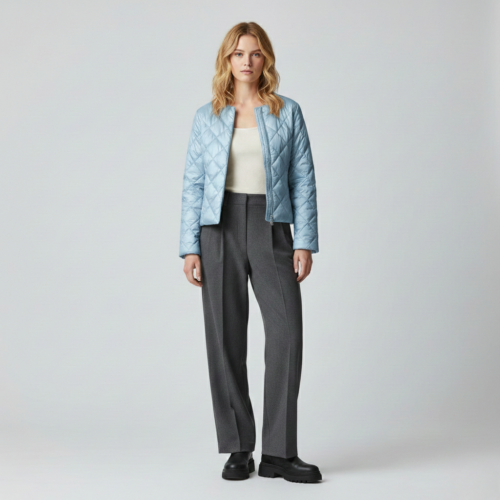 Veste à matelassage à coupe courte pour femme