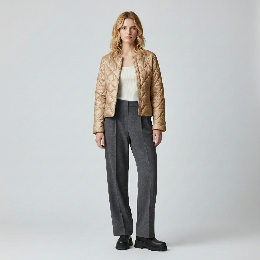 Veste à matelassage à coupe courte pour femme