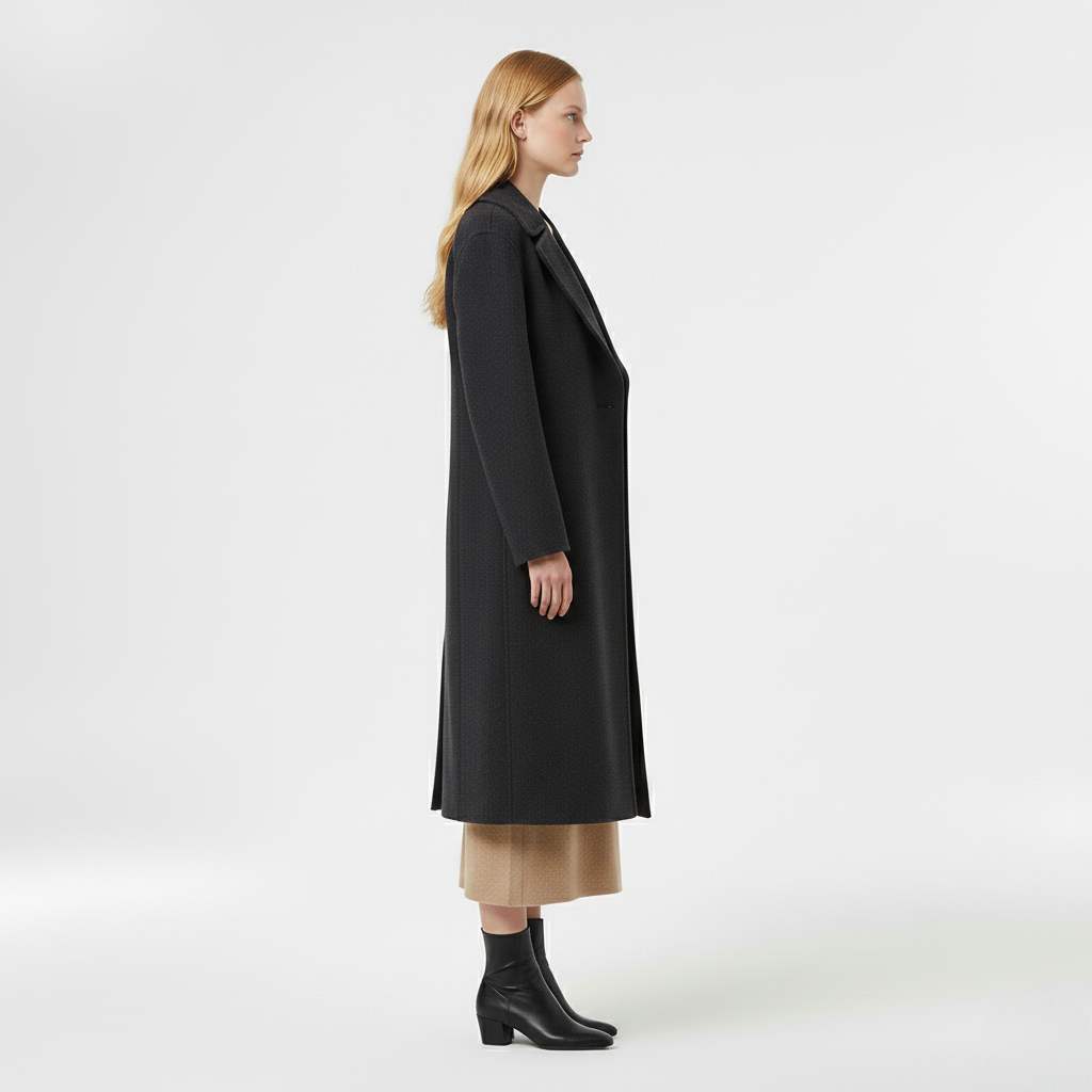 Manteau à coupe longue à coupe tailleur pour femme